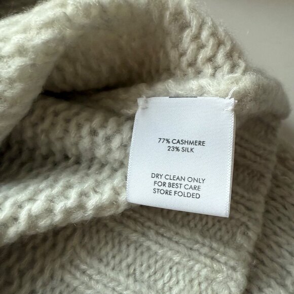 NWT White + Warren Loft Cashmere Shrunken Sweater Light Grey - Picture 6 of 11